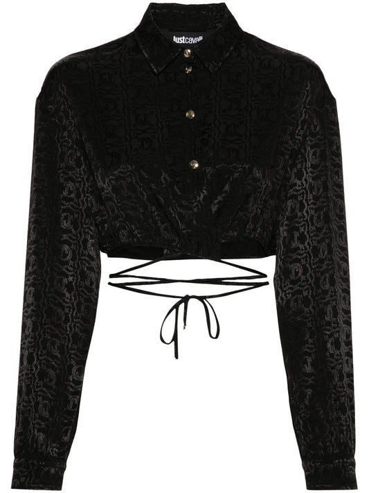 Monogram Jacquard Cropped Blouse