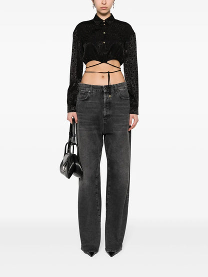 Monogram Jacquard Cropped Blouse