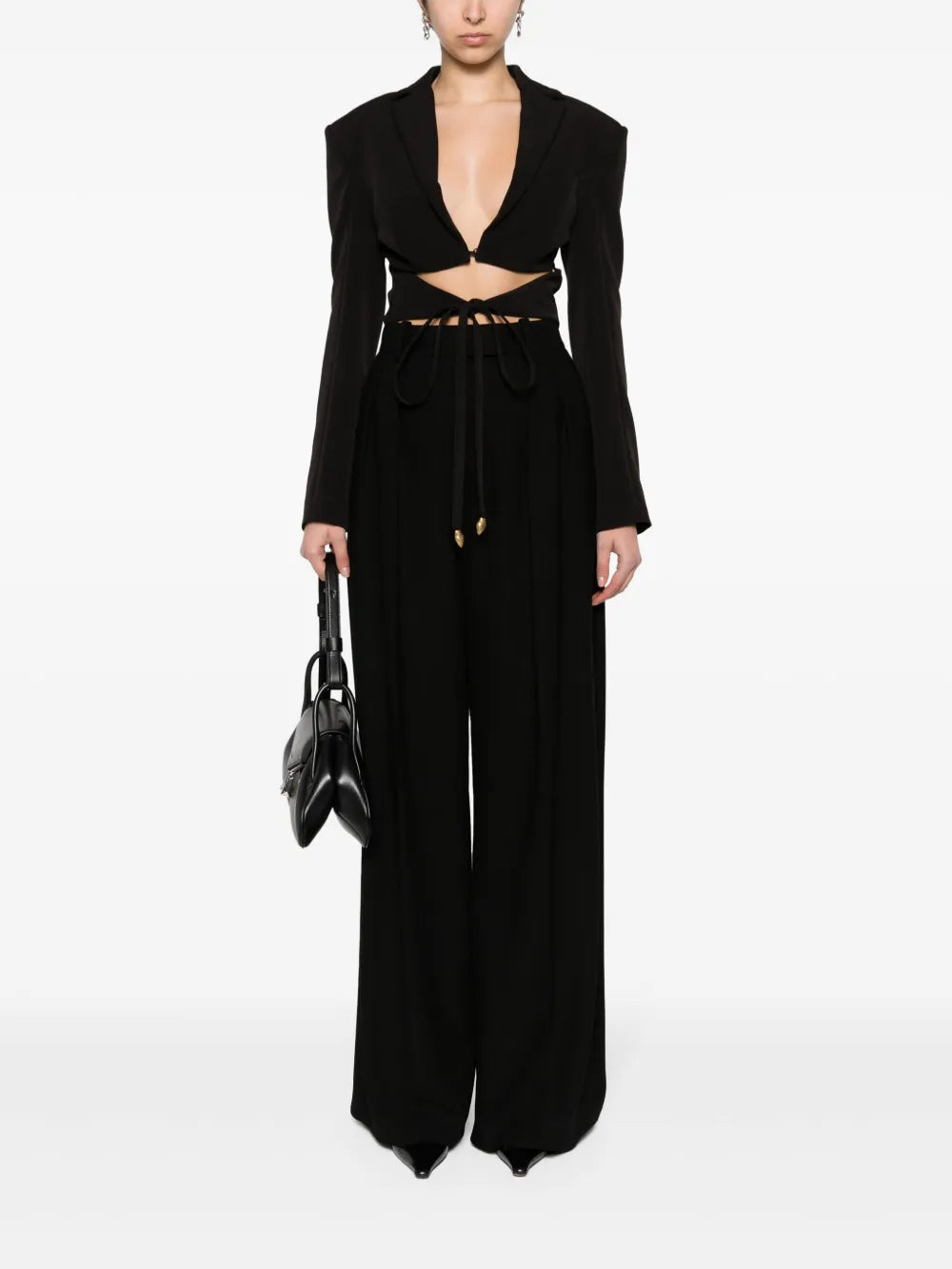 Cut-Out Cropped Blazer