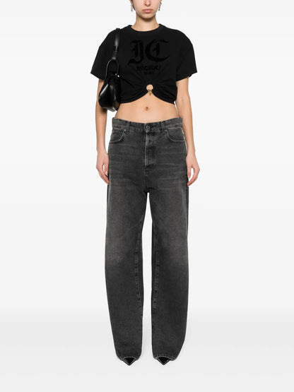 Flocked Logo Cropped Top