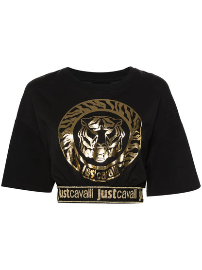 Logo-Print Cotton Crop Top