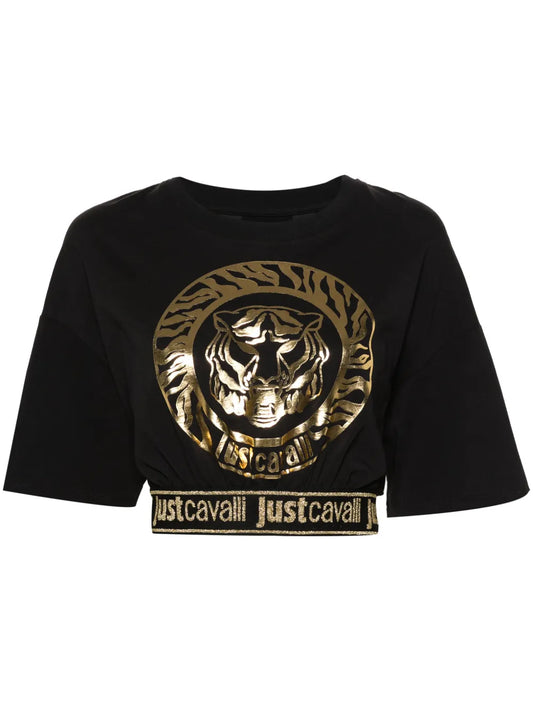 Logo-Print Cotton Crop Top