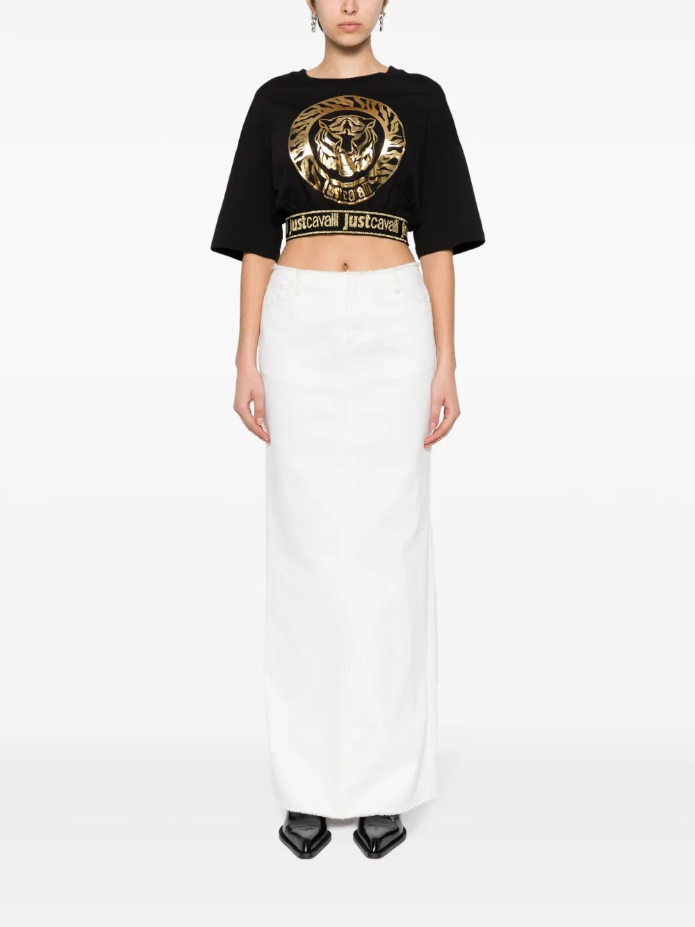 Logo-Print Cotton Crop Top