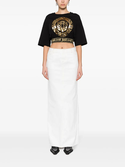Logo-Print Cotton Crop Top