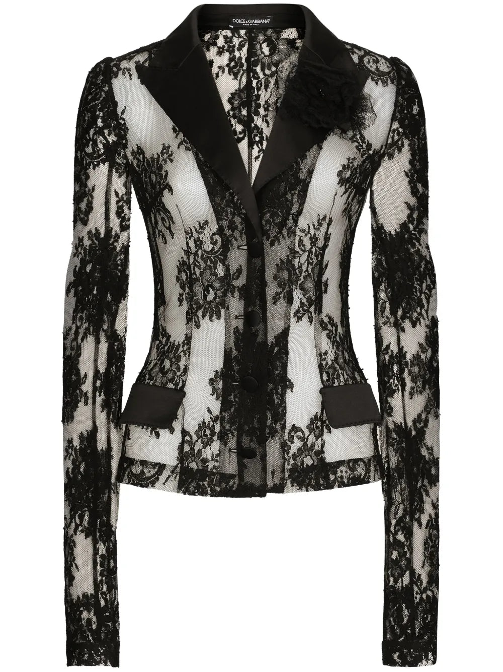 Sheer Chantilly-Lace Blazer