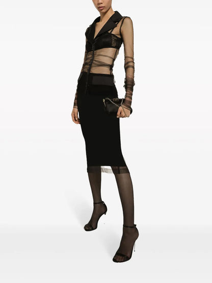 Semi-Sheer Tulle Blazer