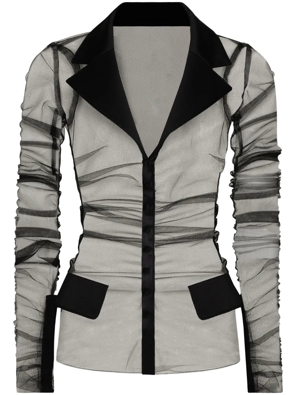 Semi-Sheer Tulle Blazer