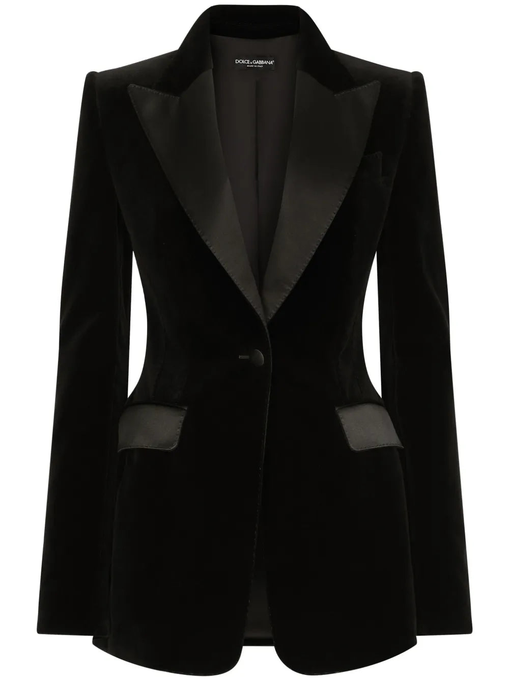 Single-Breasted Velvet Blazer
