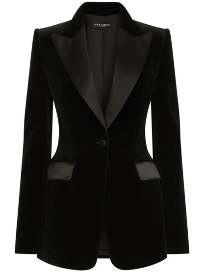 Single-Breasted Velvet Blazer