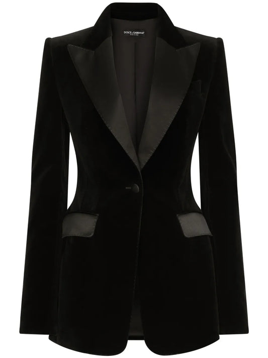Single-Breasted Velvet Blazer