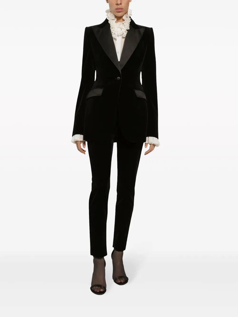 Single-Breasted Velvet Blazer