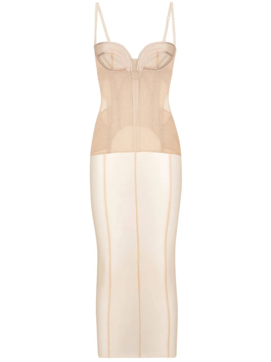Sheer Tulle Bustier Dress