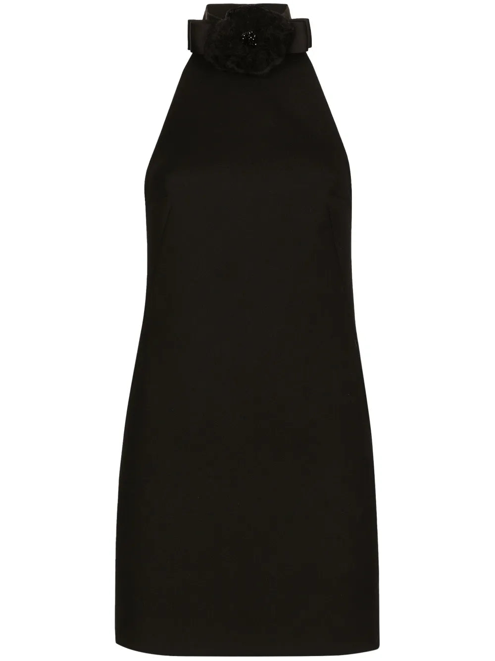 Floral-Appliqués Sleeveless Minidress