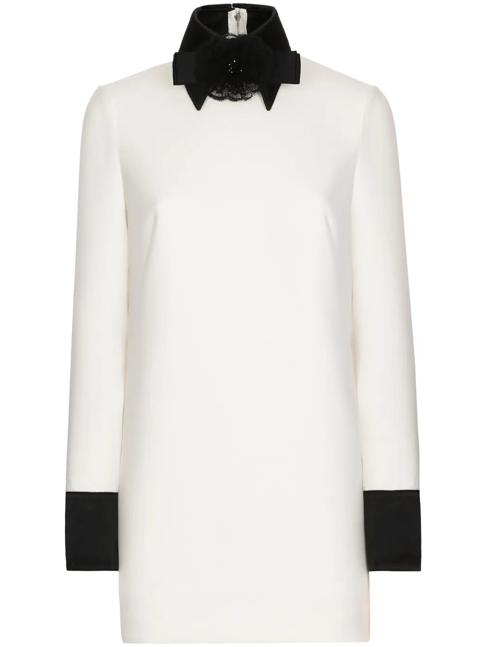 Bow-Applique Virgin Wool-Blend Minidress