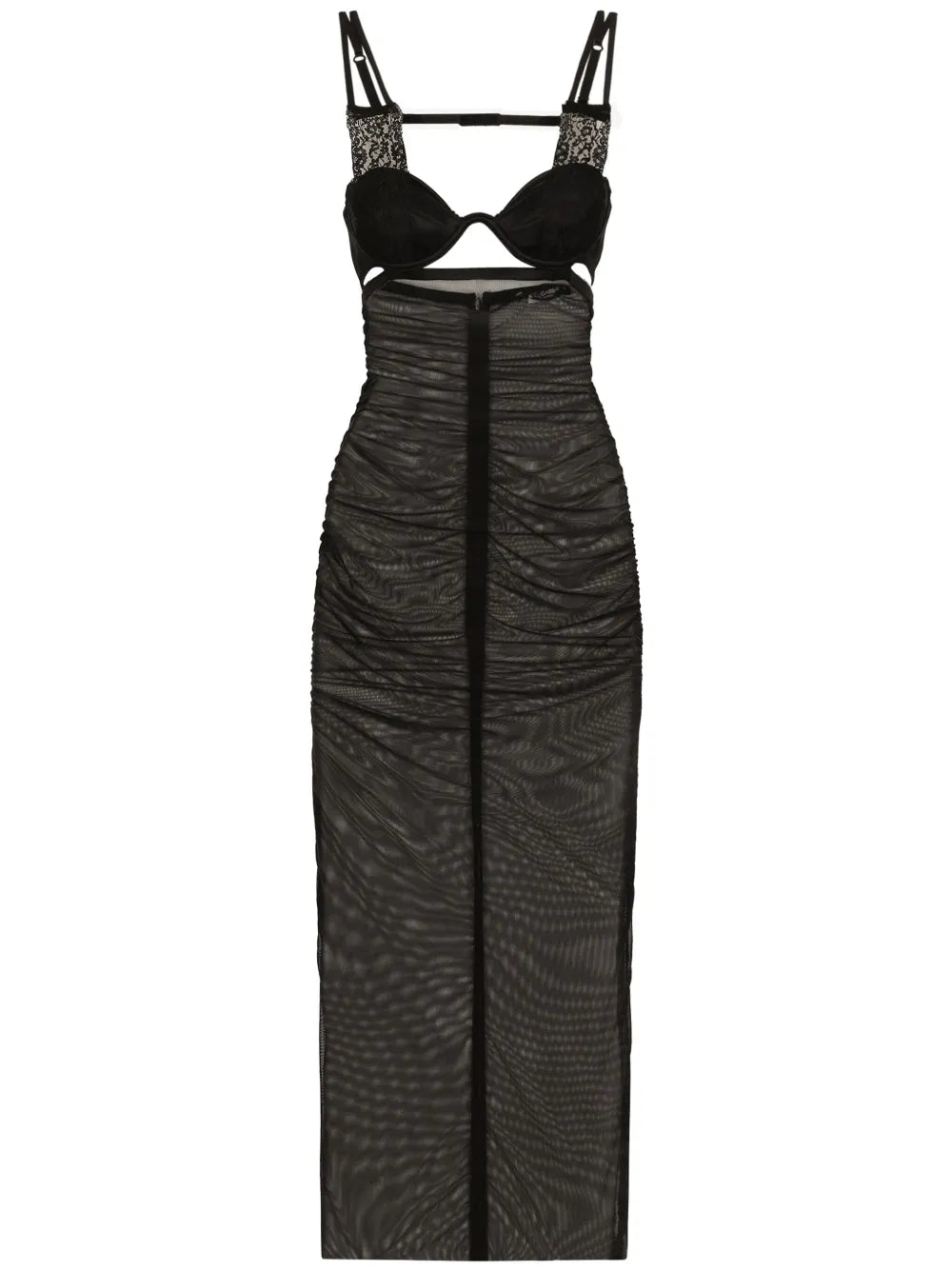 Bustier-Style Sheer Midi Dress