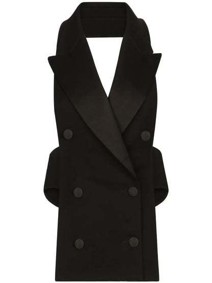 Open-Back Virgin Wool-Blend Waistcoat