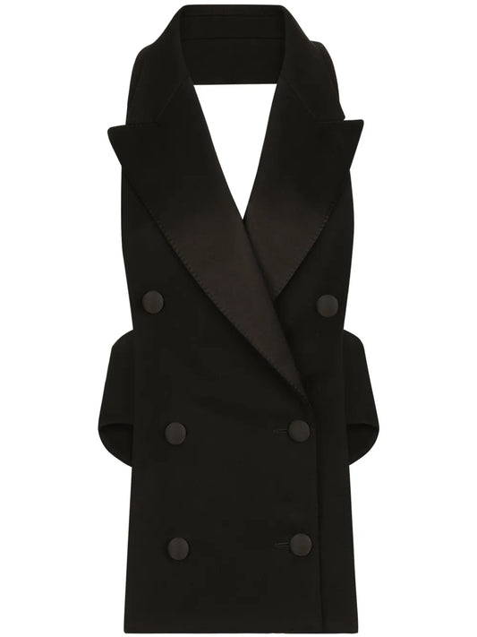 Open-Back Virgin Wool-Blend Waistcoat