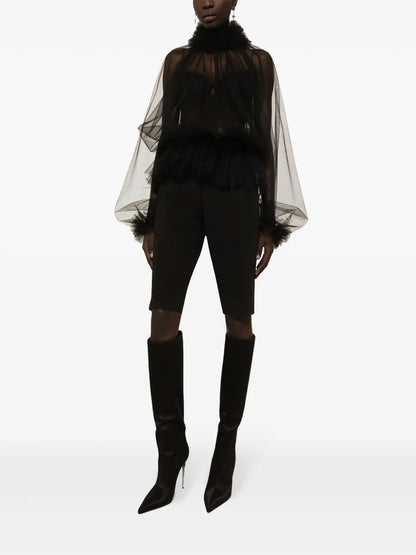 Pleat-Detail Tailored Shorts