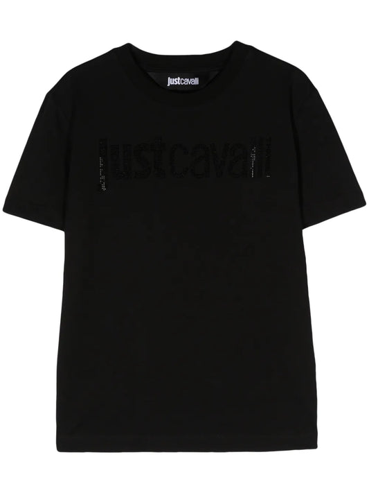 Rhinestone-Embellished Cotton T-Shirt