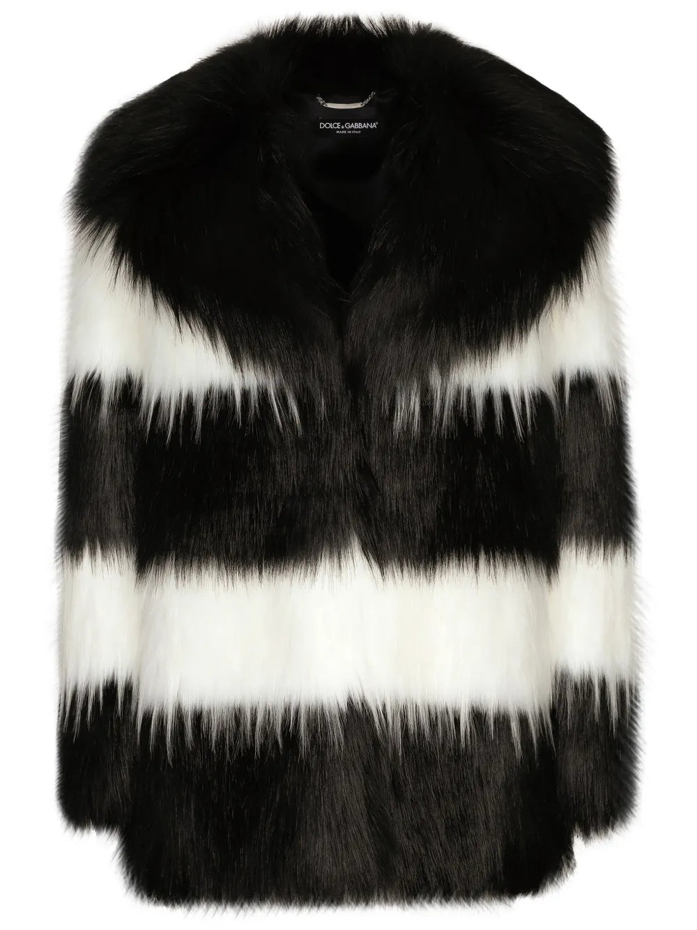 Striped Faux-Fur Coat