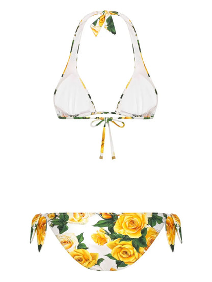 Yellow Rose Triangle Bikini Set