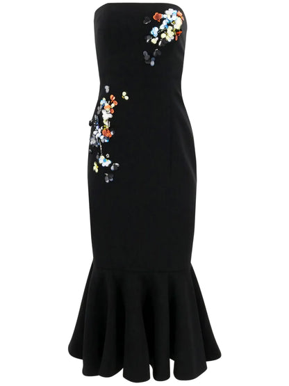 Juniper Floral-Appliqué Midi Dress