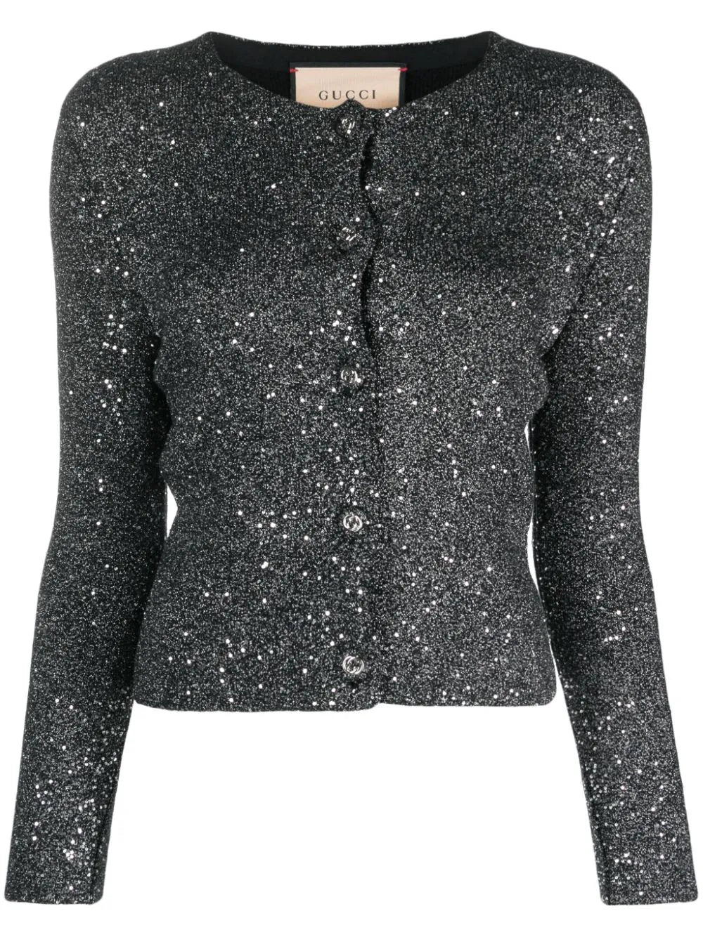 Sequin Round-Neck Cardigan