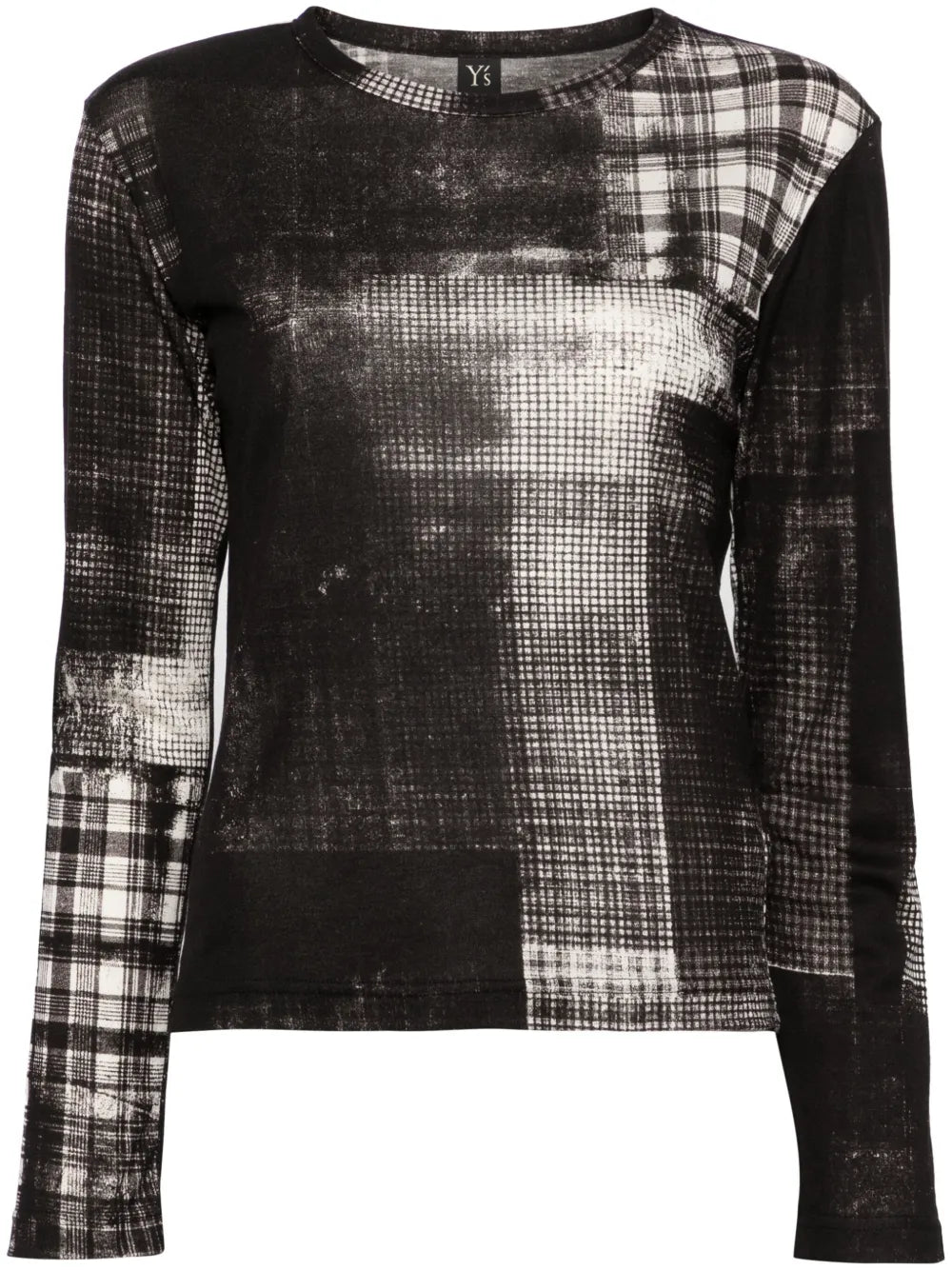 Abstract-Print Fine-Knit Jumper