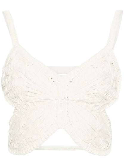 Butterfly Sleeveless Crop Top