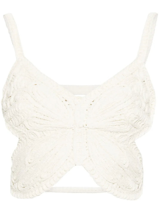 Butterfly Sleeveless Crop Top