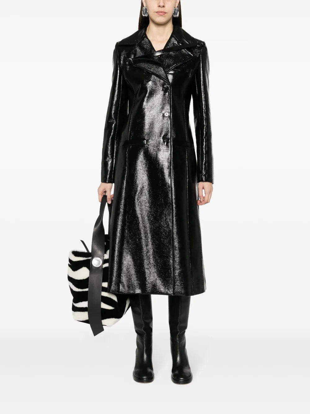 Heritage Vinyl Faux-Leather Trench Coat