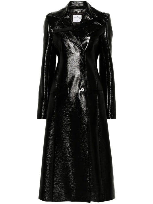 Heritage Vinyl Faux-Leather Trench Coat