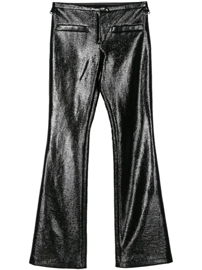 Snaps Vinyl Flared Trousers
