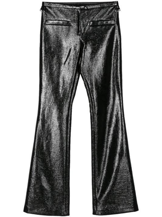 Snaps Vinyl Flared Trousers