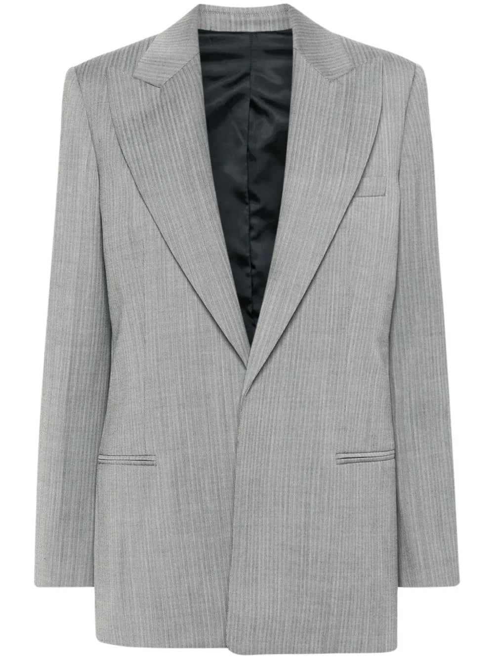 Peak-Lapel Single-Breasted Blazer