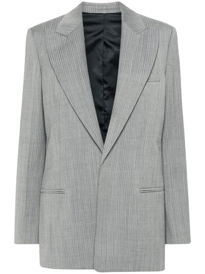 Peak-Lapel Single-Breasted Blazer