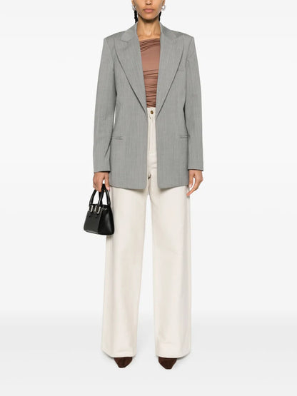 Peak-Lapel Single-Breasted Blazer