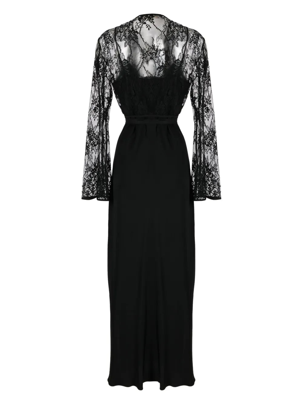 Anisa Floral-Lace Satin Maxi Dress