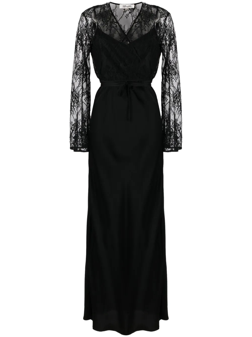 Anisa Floral-Lace Satin Maxi Dress