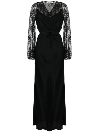 Anisa Floral-Lace Satin Maxi Dress