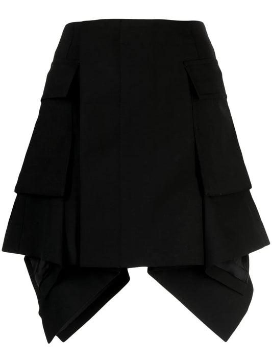 High-Waisted Asymmetric Mini Skirt