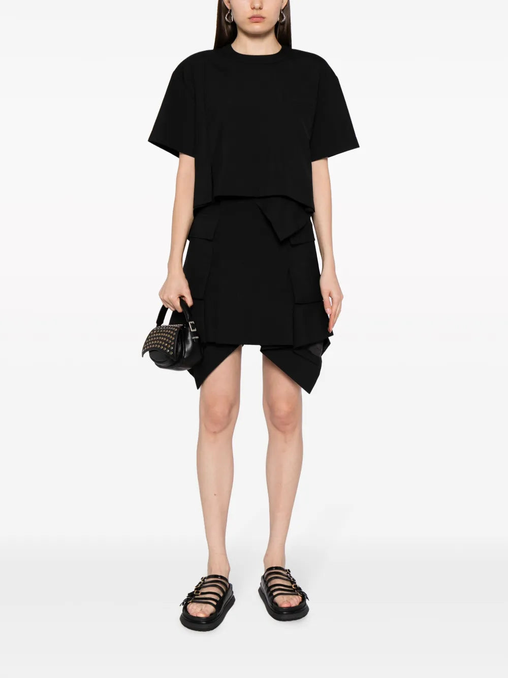 High-Waisted Asymmetric Mini Skirt