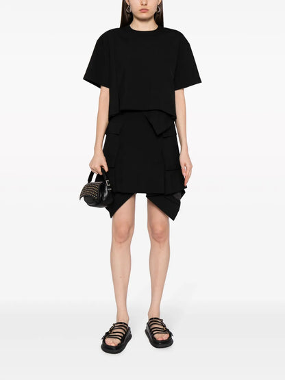 High-Waisted Asymmetric Mini Skirt
