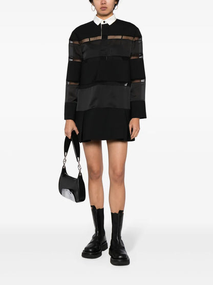 Contrasting-Collar Panelled Minidress