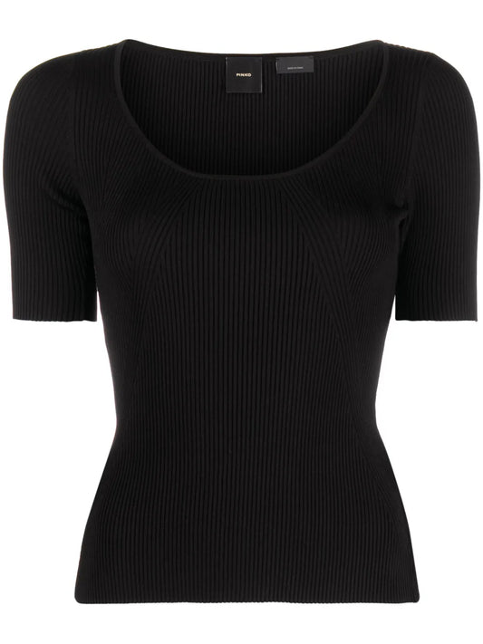 Round-Neck Ribbed T-Shirt