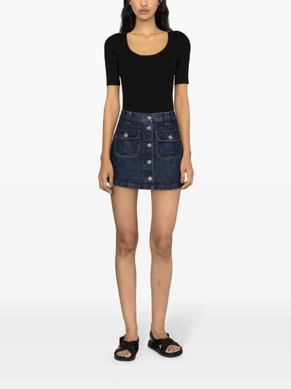 Round-Neck Ribbed T-Shirt