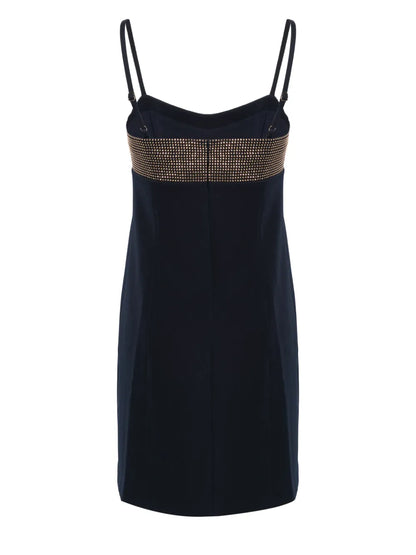 Rhinestoned Cut-Out Mini Dress