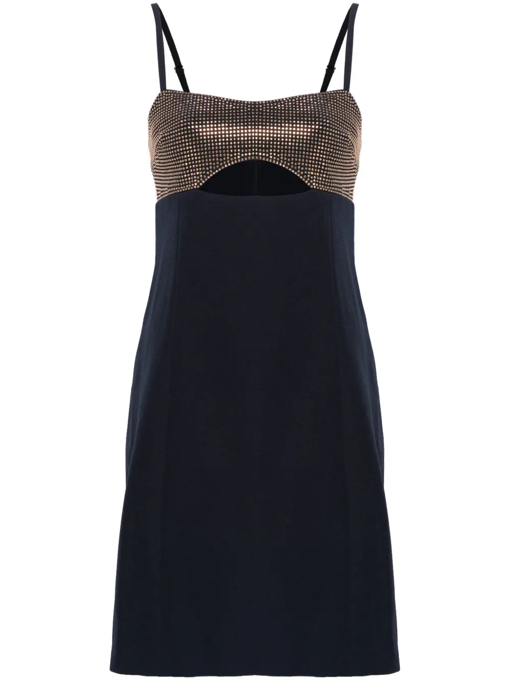 Rhinestoned Cut-Out Mini Dress