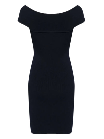 Crossover-Straps Ribbed Minidress