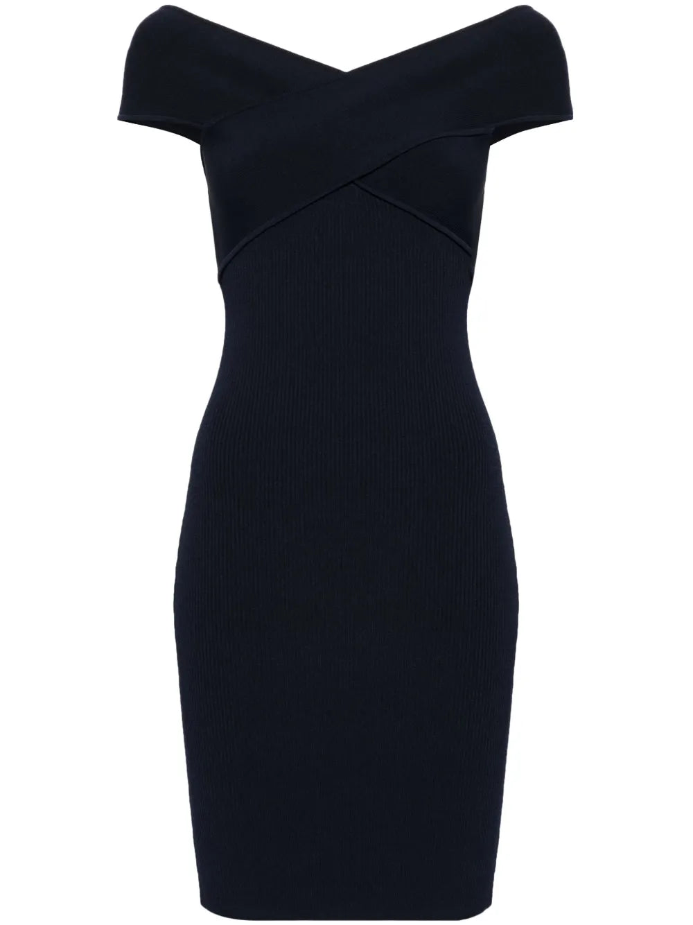 Crossover-Straps Ribbed Minidress